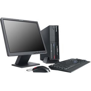 Pachet PC+LCD Lenovo ThinkCentre M58 USFF, Intel Core 2 Quad Q8400 2.66GHz, 4GB DDR2, 250GB SATA, DVD-ROM
