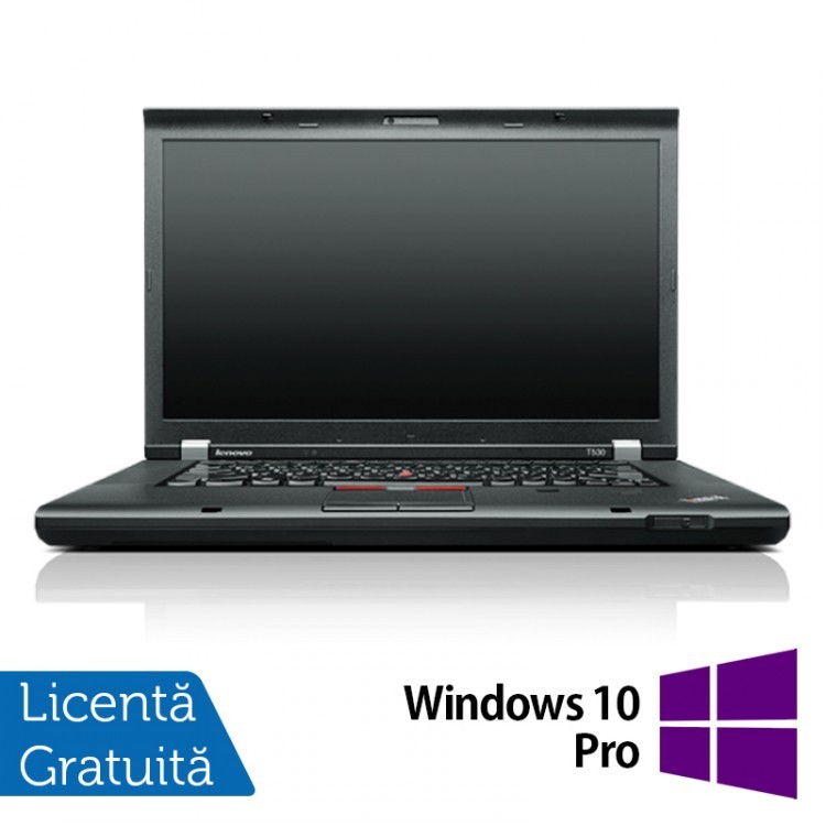Laptop Refurbished LENOVO ThinkPad T530, Intel Core i5-3320M 2.60 GHz, 4GB DDR3, 320GB SATA, DVD-RW + Windows 10 Pro