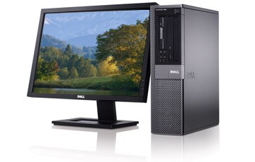 Pachet PC+LCD Dell OptiPlex 960 Desktop, Intel Core 2 Duo E8400, 3.0Ghz, 2Gb DDR2, 250Gb HDD, DVD