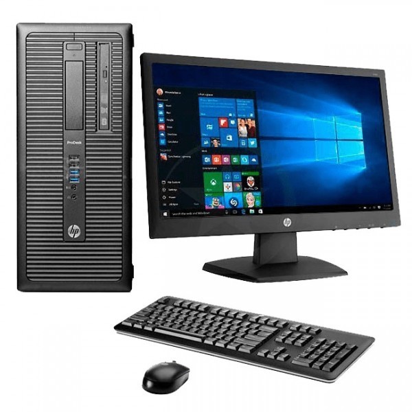 Pachet PC+LCD HP EliteDesk 800 G1, I5-4570 3.20GHz, 8GB DDR3, 128GB SSD, PLACA VIDEO GeForce GT630 2GB, DVD, Tower
