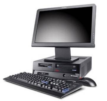 Pachet PC+LCD Lenovo Thinkcentre A58 MTM-7522 Desktop, Intel Core 2 Duo E8400, 3,00Ghz, 2Gb DDR2, 160Gb HDD, DVD