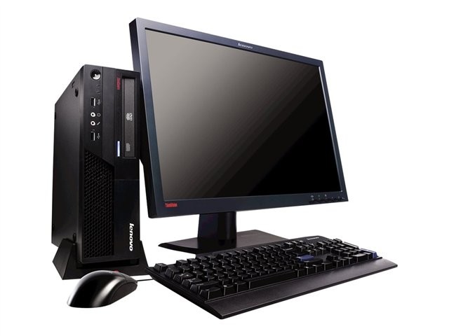 Pachet PC+LCD Lenovo Thinkcentre M58 Desktop, Intel Core2Duo E7400, 2.8Ghz, 2Gb DDR2, 250Gb HDD, DVD-RW